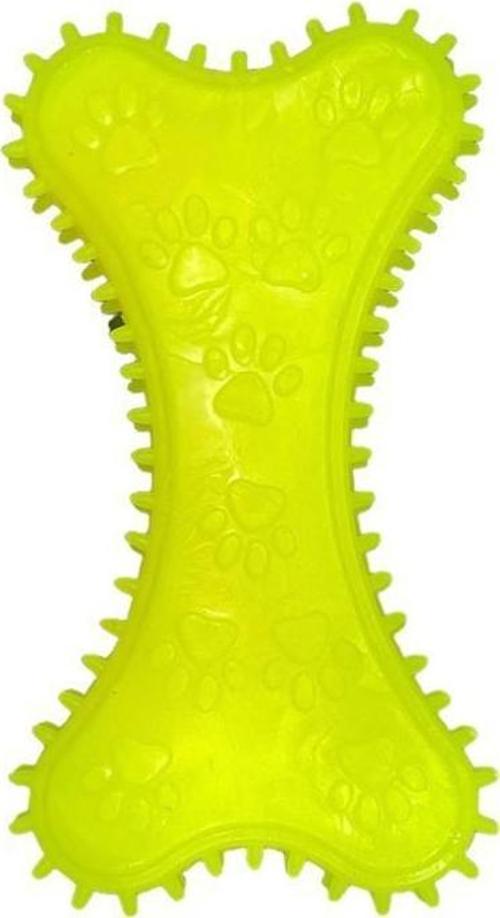 Plastik Kavak Kemik Dikenli Dev Köpek Oyuncağı 18cm Sarı