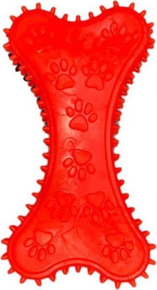 Plastik Kavak Kemik Dikenli Dev Köpek Oyuncağı 18cm Turuncu