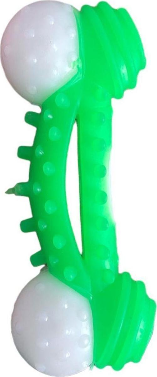 Plastik Kemik Dental Topuzlu Küçük Köpek Oyuncağı 12cm Yeşil