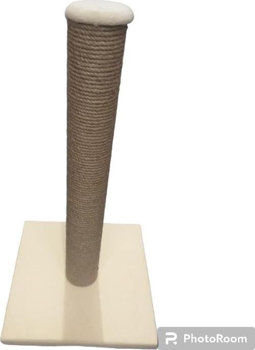 Tırmalama Tahtası Kare Taban - Jut Halat - Krem 45 Cm