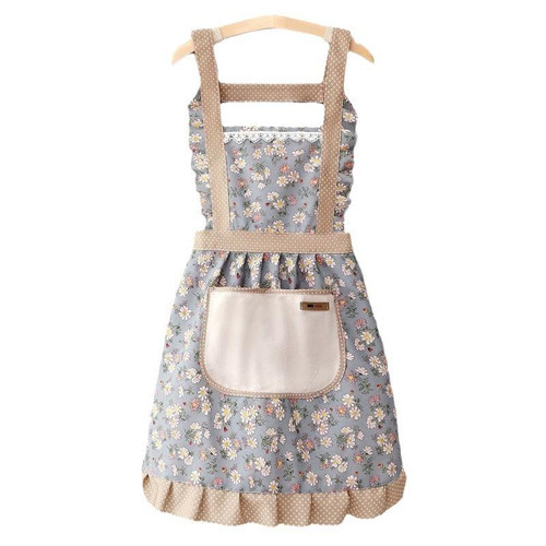 Mutfak Önlüğü Kadın Çiçek Desenli Cepli Askılı Mutfak Yemek Pişirme Servis Önlüğü 70x75