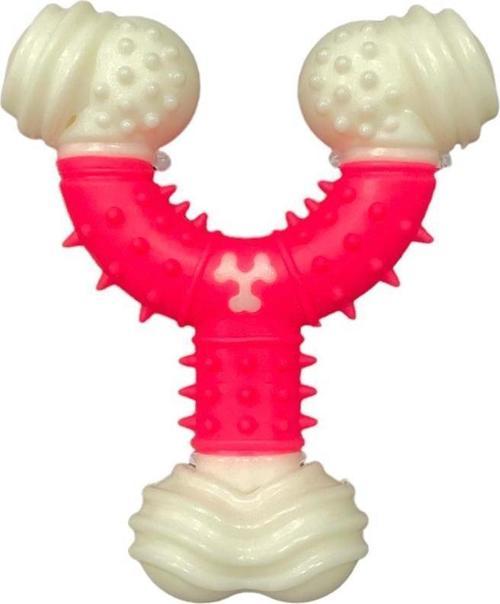 Y Şekilli Kemik Köpek Oyuncağı 12cm Pembe