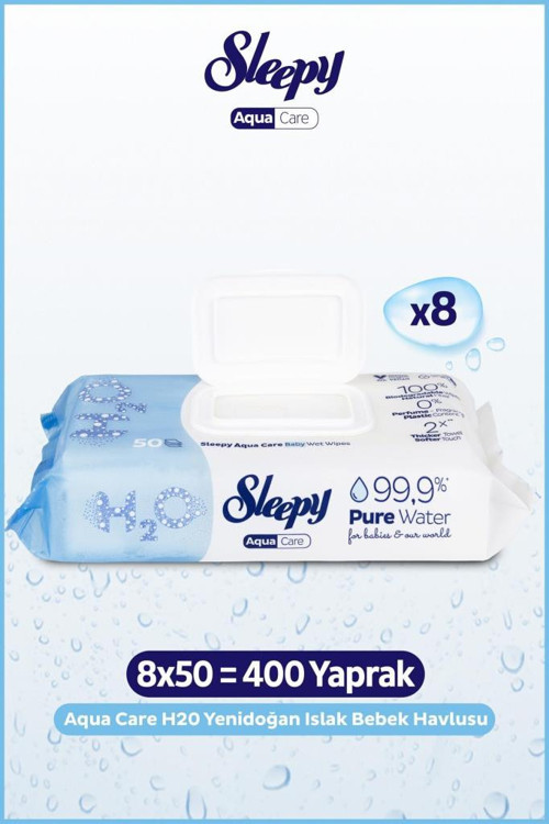 Aquacare H2O Yenidoğan Islak Bebek Havlusu 8x50