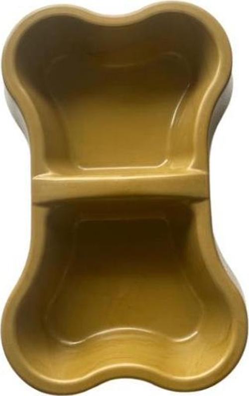 Miapet Plastik Kemik Kedi-Köpek Mama ve Su Kabı 400/400 ml Kahverengi 
