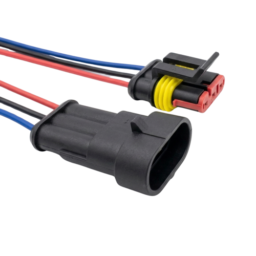 Super Seal Konnektör Kablolu Takım - Erkek/Dişi (3 Pin)