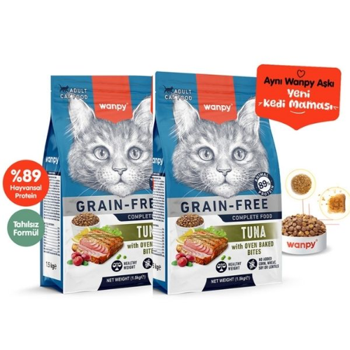 Tahılsız Ton Balıklı Yetişkin Kedi Maması 1,5Kg X 2 Adet