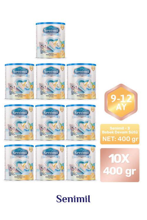 3 BEBEK DEVAM SÜTÜ 400 GR (9-12 AY) 10 LU AVANTAJ PAKETİ