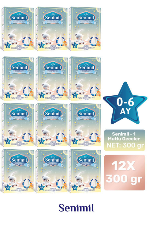 1 MUTLU GECELER BEBEK SÜTÜ 300 GR (0-6 AY) 12 Lİ AVANTAJ PAKETİ