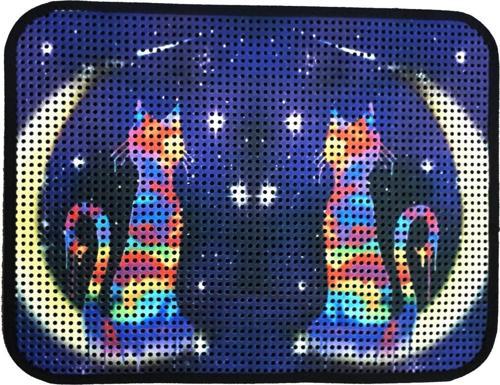 Elekli Desenli Kedi Tuvalet Önü Paspası 60 x 45 cm Ay-Yıldız