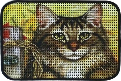 Elekli Desenli Kedi Tuvalet Önü Paspası 60 x 45 cm Bahar