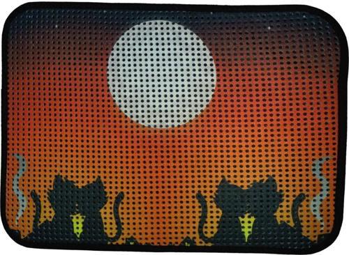 Elekli Desenli Kedi Tuvalet Önü Paspası 60 x 45 cm Gün Batımı