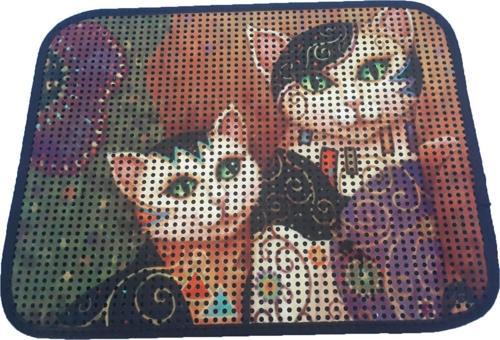 Elekli Desenli Kedi Tuvalet Önü Paspası 60 x 45 cm Maske