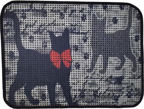 Elekli Desenli Kedi Tuvalet Önü Paspası 60 x 45 cm Patiler
