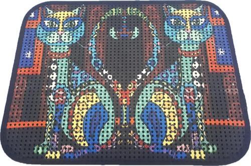 Elekli Desenli Kedi Tuvalet Önü Paspası 60 x 45 cm Renkli Kedi