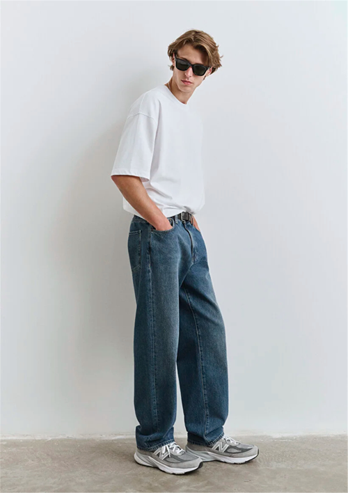 Mavı M0010101-90629 Mıtte Dusty Indıgo Street Erkek Loose Denım Pantolon