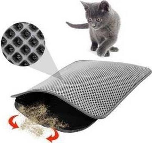 Elekli Kedi Tuvalet Önü Paspası 80 x 59 Cm Gri
