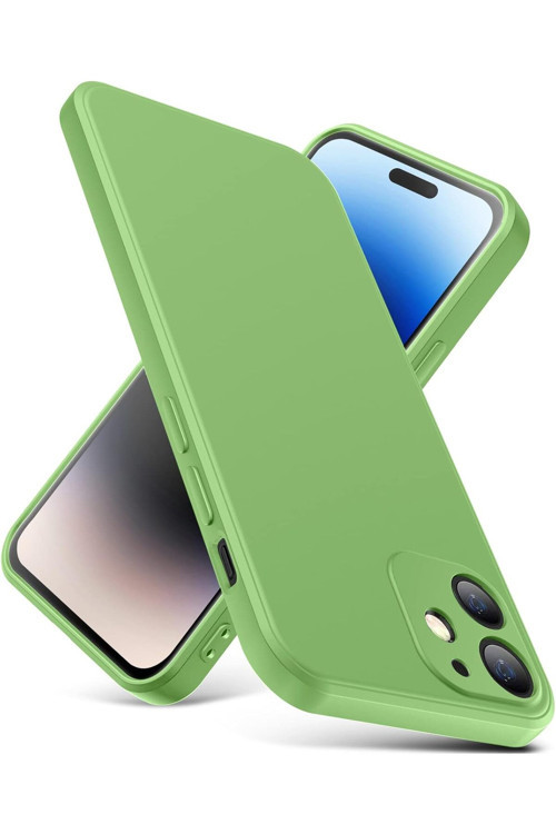 Iphone 11 ile uyumlu 12 görünümlü Köşeli Liquid Içi Kadife Silikon Kılıf