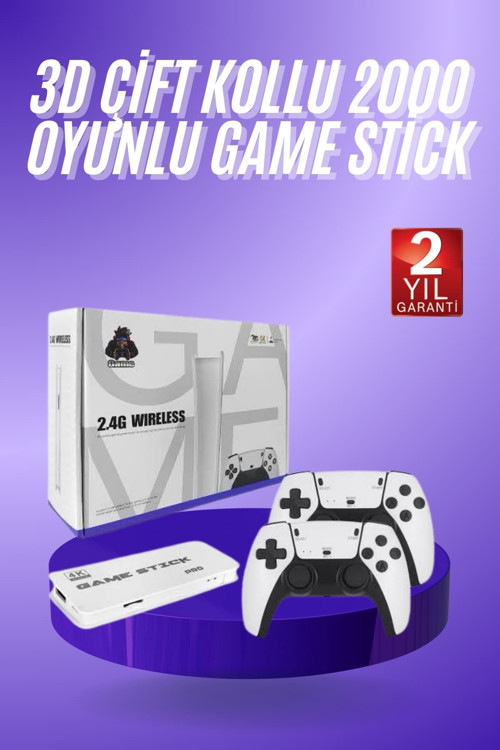 popüler 3D 4K HD 2.4G Game Stick 4K Ultra Hd Oyun Konsolu Çift Kollu 2026