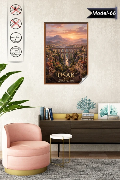 Türkiye İller Tablo - Poster Uşak (Model-66)