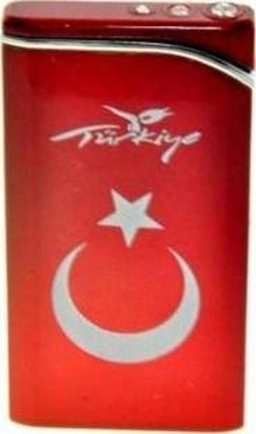 Kişiye Özel HDMARKETİM REZİSTANSLI RÜZGARDA SÖNMEZ METAL TÜRK BAYRAKLI ÇAKMAK ULTRA INCE 5833