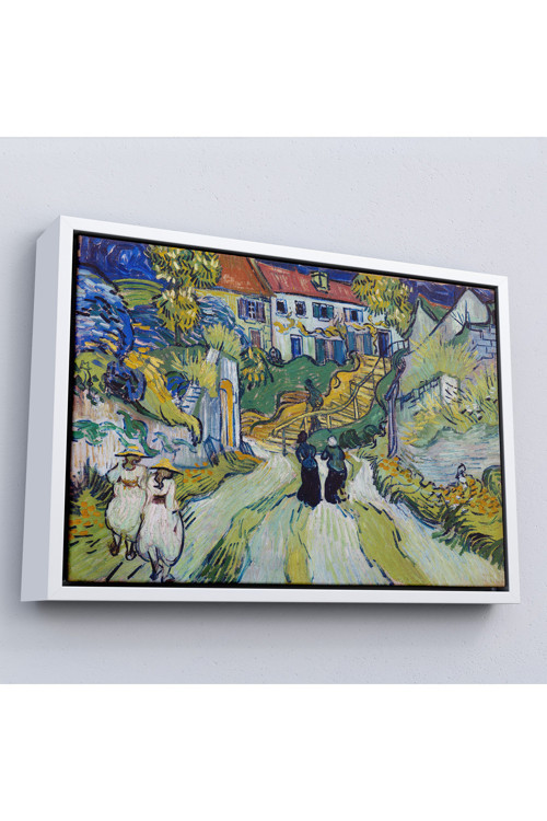 Çerçeveli Vincent Willem Van Gogh - Auvers'Deki Merdiven Tablosu - Stairway At Auvers-7158
