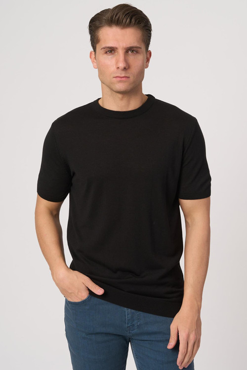 2025-Y 25255 O YAKA BASIC TSHIRT SİYAH
