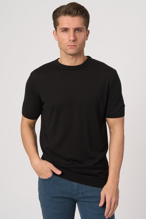 2025-Y 25255 O YAKA BASIC TSHIRT SİYAH
