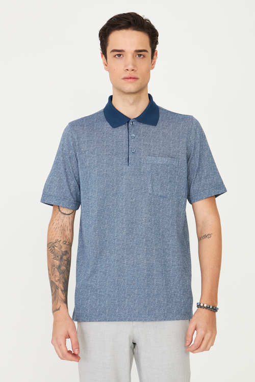 İndigo Polo Yaka T-Shirt