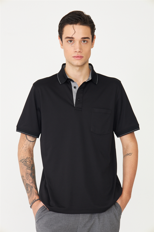 Siyah Polo Yaka T-Shirt