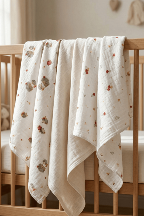 Little Organic's | 3’lü %100 Organik Pamuk Müslin Örtü - Battaniye Seti 75x80 cm | Oeko-tex | Gots - ZTBEST