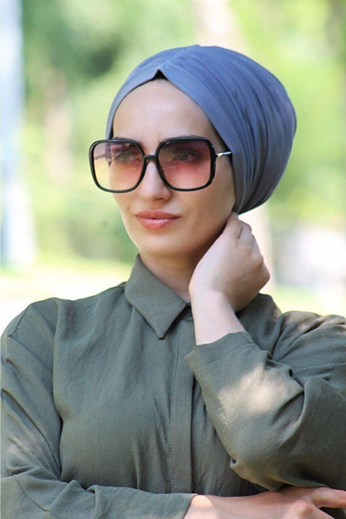 Lastik Tokalı Bone Gri