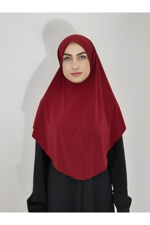 Khımar Hazır Büyük Esarp Hac Ve Umra Icın Uygundur Hıjap Malezya Modeli Bordo