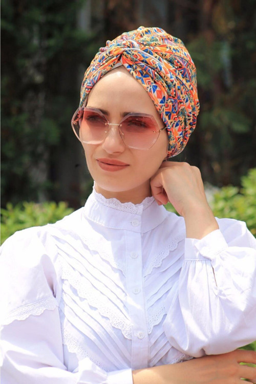 Desenli Dolama Bone Kareli Etnik Desen (Model Hazır Değildir)