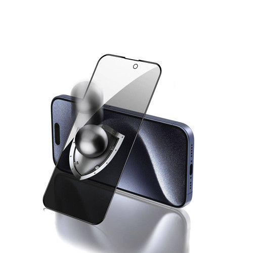 iPhone 15 Pro Uyumlu MKST Rika Premium Privacy Temperli Cam Ekran Koruyucu