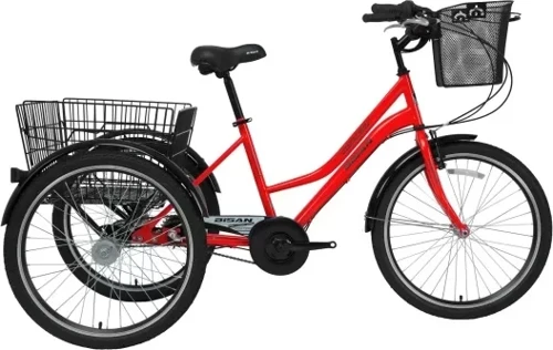 Porter Nexus 3 Vites 24 Jant Şehir Kar-go Bisikleti Kırmızı Beyaz 44 Kadro