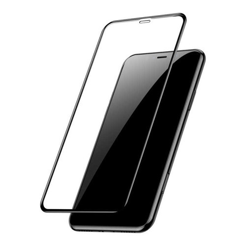 iPhone 11 MKST Kenarları Kırılmaya Dayanıklı Cam Ekran Koruyucu - Siyah