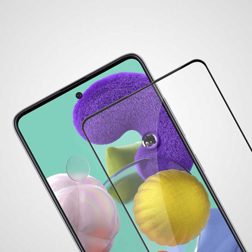 Galaxy A71 MKST Kenarları Kırılmaya Dayanıklı Cam Ekran Koruyucu - Siyah