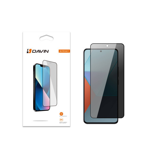 Redmi Note 13 Pro 5G Davin 5D Privacy Cam Ekran Koruyucu - Siyah
