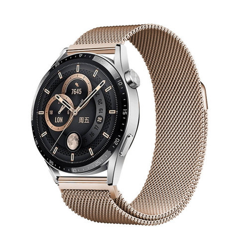 Gear S2 MKST Band-12 20mm Metal Hasır Kordon-Rose Gold