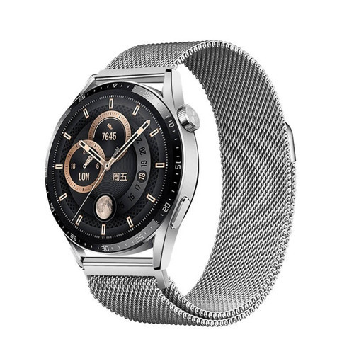 Gear S2 MKST Band-12 20mm Metal Hasır Kordon-Gümüş