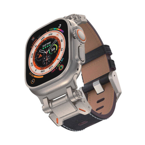 Watch 42mm MKST KRD-114 Metal Başlıklı Suni Deri Kordon-Siyah