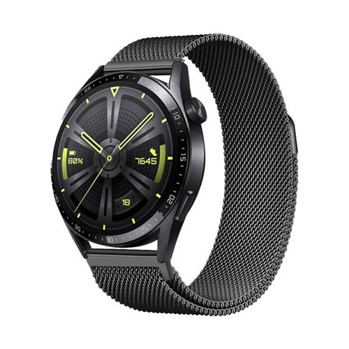 Gear S2 MKST Band-12 20mm Metal Hasır Kordon-Siyah
