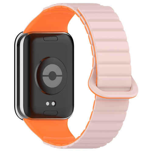Mi Band 8 Pro Silikon Kordon MKST KRD-105 Strap Kayış-Pembe-Turuncu