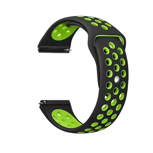Amazfit GTR 47mm KRD-02 Uyumlu MKST Kordon-Siyah-Yeşil