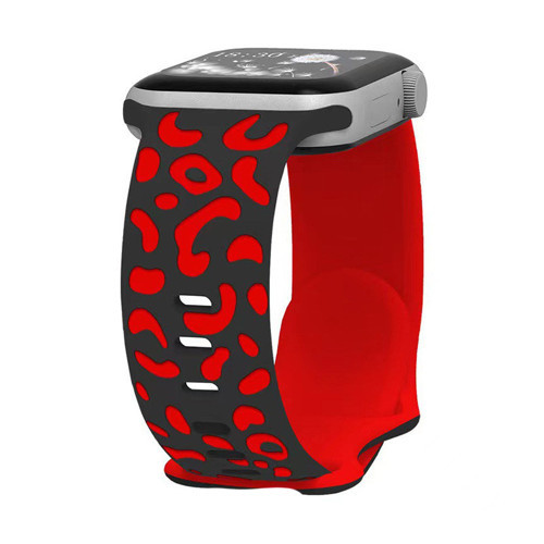 Watch 44mm MKST KRD-140 Silikon Kordon Strap Kayış - Siyah-Kırmızı