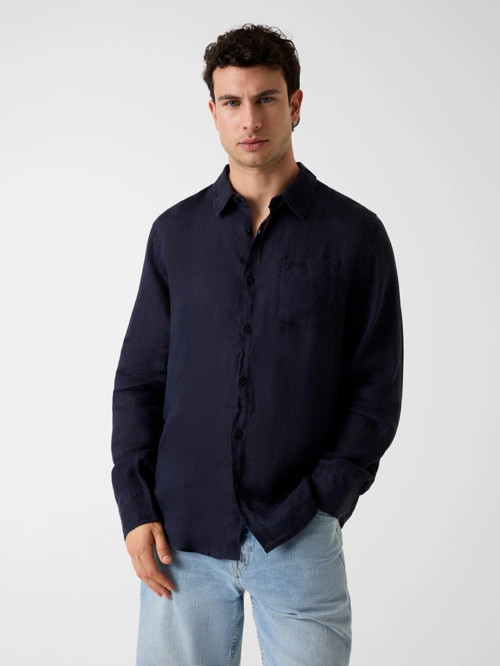 Napa Erkek Lacivert Keten Regular Fit Gömlek M6GH59W1827-F73J