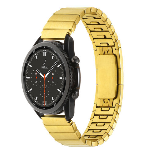 Galaxy Watch 46mm Uyumlu KRD-82 22mm Metal MKST Kordon-Gold