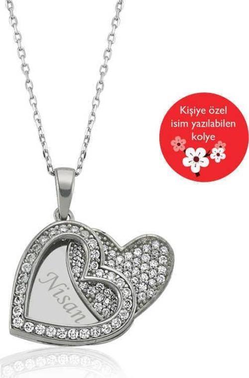 Gümüş İsimli Kalp Bayan Kolye