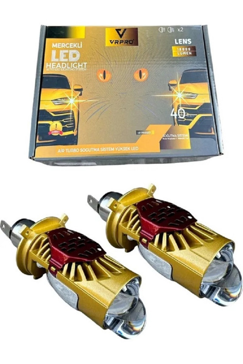 H4 Mercekli Led Zenon Max Led Zenon Şimşek Etkili 50W Güç 22.000 Lümen 12-24V