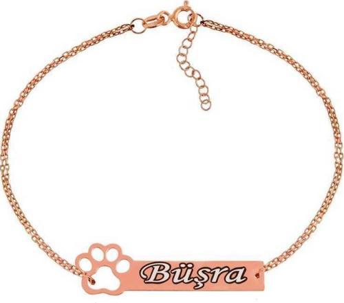Gümüş Rose Kişiye Özel İsimli Bayan Bileklik